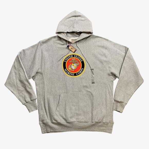United States Marine Corps Hoodie Mens L Large Grey Steve & Barrys USMC Military - Picture 1 of 14